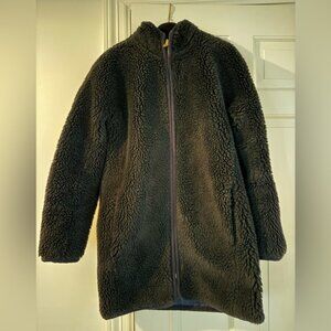 J. Crew Black Sherpa Teddy Coat